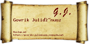 Govrik Juliánusz névjegykártya